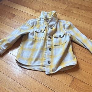 Kids Yellow Plaid Button-Up Jacket
